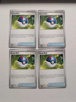 Great Ball | 183/193 Pokemon Cards TCG Playset X4 Paldean Evolved Trainer - Image 2