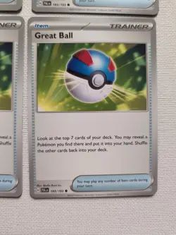 Great Ball | 183/193 Pokemon Cards TCG Playset X4 Paldean Evolved Trainer - Image 3