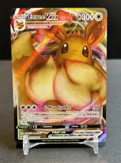 Pokemon TCG Eevee VMAX SWSH087 Black Star Promo Full Art Holo Card - Image 1