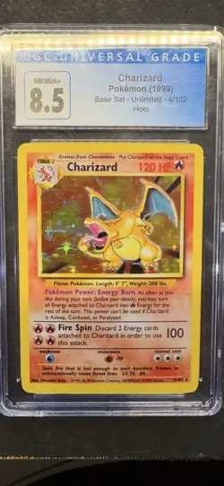 CGC 8.5 Charizard 1999 Base Set 4/102 Holo Pokemon Card - Image 2