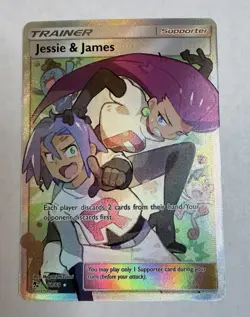 Pokemon TCG Jessie & James Trainer Full Art Ultra Rare Card 68/68 Hidden Fates - Image 1