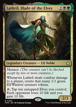 NM Foil Lathril, Blade of the Elves, MTG, Foundations, Magic the Gathering, 242 - Image 1
