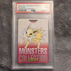 1996 POKEMON JAPANESE BANDAI CARDDASS VENDING #135 JOLTEON PSA 9 - Image 1
