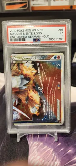 2010 POKEMON GERMAND LEGENDS UNLEASHED #095 SUICUNE & ENTEI LEGEND-HOLO PSA 5 - Image 1
