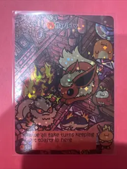 Pokiebubies 1st Edition Fan Art Chef Ken Lee Flarie V #103 Flareon Holo Pokemon - Image 1