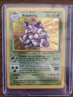1999 Pokemon TCG Base Set Nidoking #11/102 Holo Rare Vintage WOTC Card - Image 1
