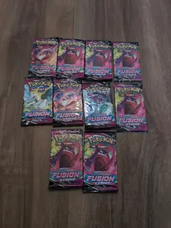 Pokemon TCG Sword and Shield Fusion Strike lot of 10 Sealed Booster Packs - Image 1
