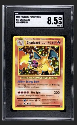 2016 POKEMON XY EVOLUTIONS CHARIZARD 11/108 HOLO RARE SGC 8.5 NM-MT+ - Image 1