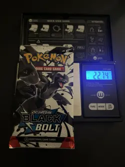 Heavy 22.74g Pokemon TCG SV 10.5 Black Bolt Booster Pack Sealed! - Image 1
