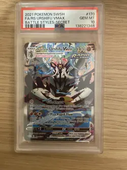 2021 POKEMON BATTLE STYLES SECRET #170 FULL ART/RAPID STRIKE URSHIFU VMAX PSA 10 - Image 1