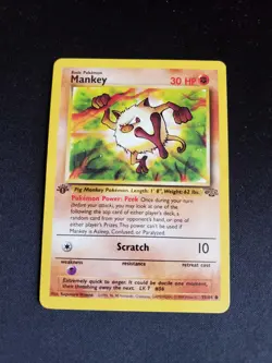 Mankey - 1999 Vintage Pokemon WOTC 1st Edition Jungle #55/64 - FREE SHIPPING LP - Image 1