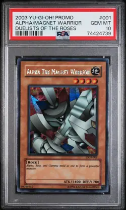2003 YU-GI-OH! PROMO DUELISTS OF THE ROSES #001 ALPHA THE MAGNET WARRIOR PSA 10 - Image 1