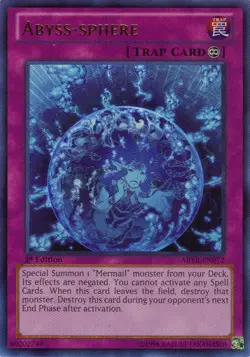 Moderately Played, English Yu Gi Oh Abyss-sphere - ABYR-EN072 - Ultra Rare - 1st - Image 1