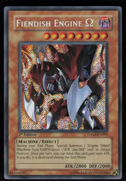 Fiendish Engine Omega TDGS-EN095 Secret Rare 1st Edition Yu-Gi-Oh - Image 1