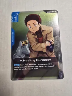 GUNDAM CARD GAME GD03-101 A HEALTHY CURIOSITY (R) FOIL CARD - STEEL REQUIEM - Image 1