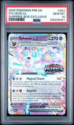 2025 POKEMON PRE EN-PRISMATIC EVOLUTIONS #041 SYLVEON EX PSA 10 - Image 1