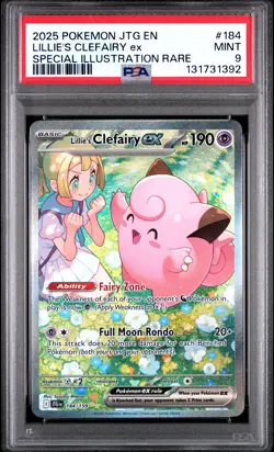2025 POKEMON JTG SPECIAL ILLUSTRATION RARE #184 LILLIE'S CLEFAIRY EX PSA 9 - Image 1