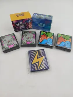 Pokemon TCG Sleeves Lot 6 Packs Deck Boxes Terapagos EX Paldea Starters - Image 1