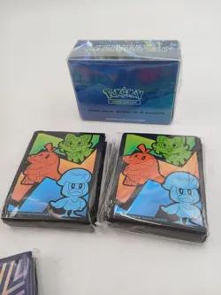 Pokemon TCG Sleeves Lot 6 Packs Deck Boxes Terapagos EX Paldea Starters - Image 3