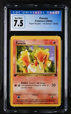 2000 Pokemon Team Rocket Ponyta 1st Edition CGC 7.5 #64/82 - Image 1