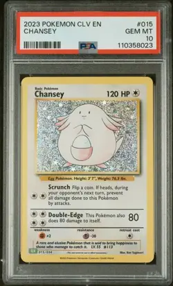 Pokemon Classic Collection Chansey Holo CLV 015/034 PSA 10 - Image 1