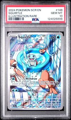 2024 POKEMON SCR EN-STELLAR CROWN ILLUSTRATION RARE #148 SQUIRTLE PSA 10 - Image 1