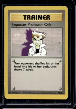 1999 Pokemon Unlimited Imposter Professor Oak Rare #73/102 - Image 1