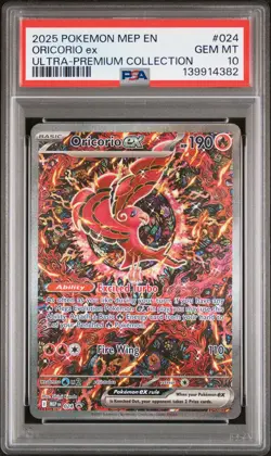 2025 POKEMON MEP EN-ME BLACK STAR PROMO #024 ORICORIO EX PSA 10 - Image 1