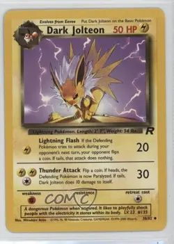 Dark Jolteon Pokemon Team Rocket #38 2000 - Image 1