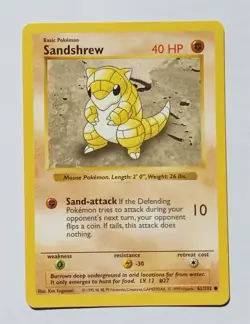Pokemon - Sandshrew - Base Set Shadowless 62/102 - Common - LP - Image 1