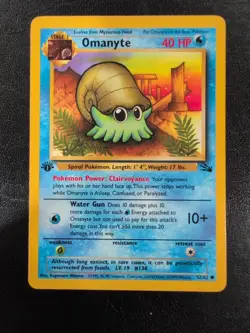 Omanyte First Edition Fossil Pokemon 52/62 Regular - Image 1