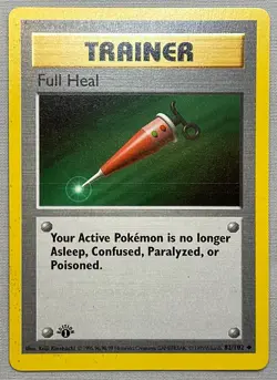 Pokemon 1st EDITION Shadowless Full Heal Trainer #82/102 1999 Base Set NM Cond. - Image 3