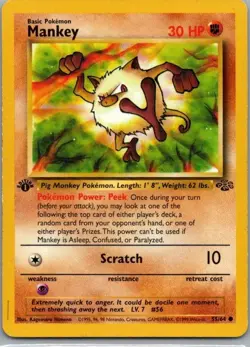 MANKEY 1999 Pokemon Jungle Set 55/64 1st Edition - Image 1