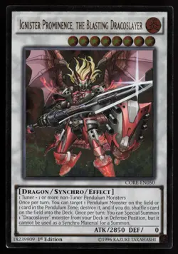 Ignister Prominence Blasting Dracoslayer CORE-EN050 1st Ed Ultimate Rare Yugioh - Image 1