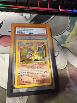 Pokemon TCG Base Set 2 Charizard 4/130 Holo Rare Card 2000 PSA 8 W/ Guard - Image 4