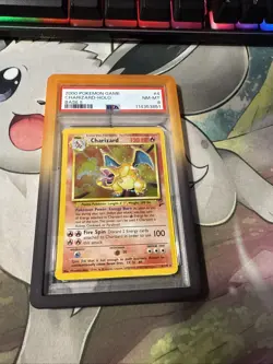 Pokemon TCG Base Set 2 Charizard 4/130 Holo Rare Card 2000 PSA 8 W/ Guard - Image 5