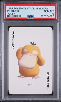 1998 POKEMON STADIUM YELLOW VERSION PLAYING CARDS JOKER PSYDUCK PSA 10 - Image 1