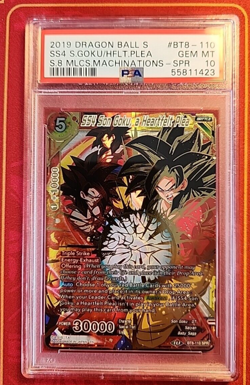 SS4 SON GOKU A HEARTFELT PLEA, PSA 10 GEM MINT, 2019 DRAGON BALL SUPER CARD GAME - Image 1