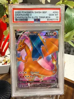 PSA 10!! Charizard V SWSH050 SWSH: Sword & Shield Promo Cards Holo - Image 1