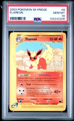 2003 POKEMON SKYRIDGE #8 FLAREON PSA 10 - Image 1