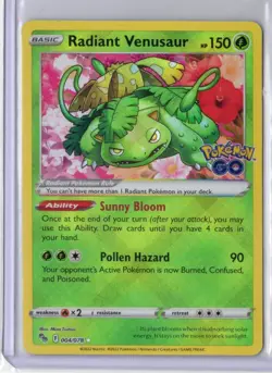 Pokemon Radiant Venusaur - 004/078 - Radiant Rare NM-Mint Pokemon Go - Image 1