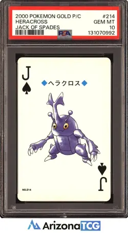 Pokemon 2000 Heracross 214 Jack Spades Pokemon Gold Playing Card Japanese PSA 10 - Image 1