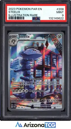 Pokemon 2023 Steelix 208/182 Full Art Illustration Rare Paradox Rift PSA 9 - Image 1