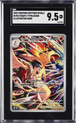 2025 POKEMON DESTINED RIVALS ILLUSTRATION RARE ETHAN'S TYPHLOSION SGC 9.5 - Image 1