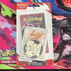 Pokemon TCG: Destined Rivals Eevee Promo Sealed Blister w/ Coin - Image 1