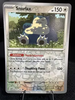 Snorlax Reverse Holo NM 143/165 Scarlet & Violet 151 Pokemon Card - Image 1