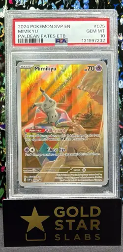 PSA 10 Pokemon 2024 Mimikyu SVP 075 Paldean Fates ETB Promo - Image 1