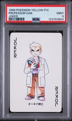 1998 POKEMON YELLOW VERSION PLAYING CARDS JOKER PROFESSOR OAK PSA 9 - Image 1