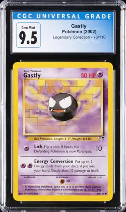 2002 POKEMON LEGENDARY COLLECTION #76 GASTLY CGC 9.5 - Image 1