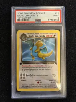 1999 Pokemon Rocket 1st Edition Dark Dragonite PSA 9 MINT - Image 1
